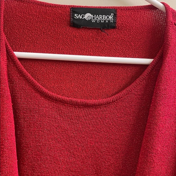 Sag Harbor Vibrant Red Cardigan - Picture 2 of 4